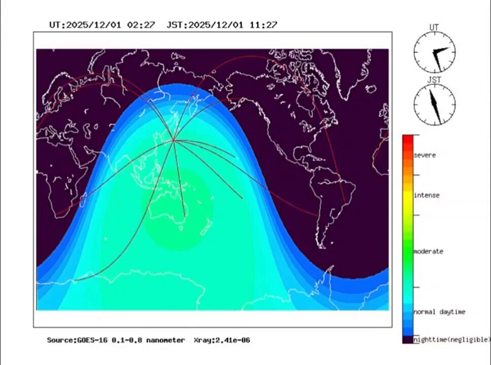 デリンジャー現象発生！短波通信障害、電波時計も影響