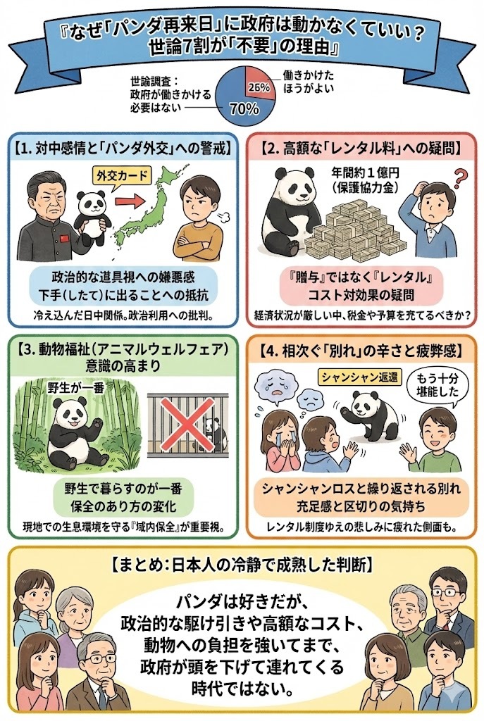朝日世論調査、パンダ再来日への働きかけ必要ないと70%