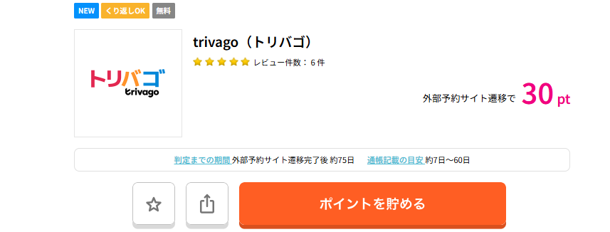 トリバゴでポイントGETできる？ハピタスキャンペーンの真相は？
