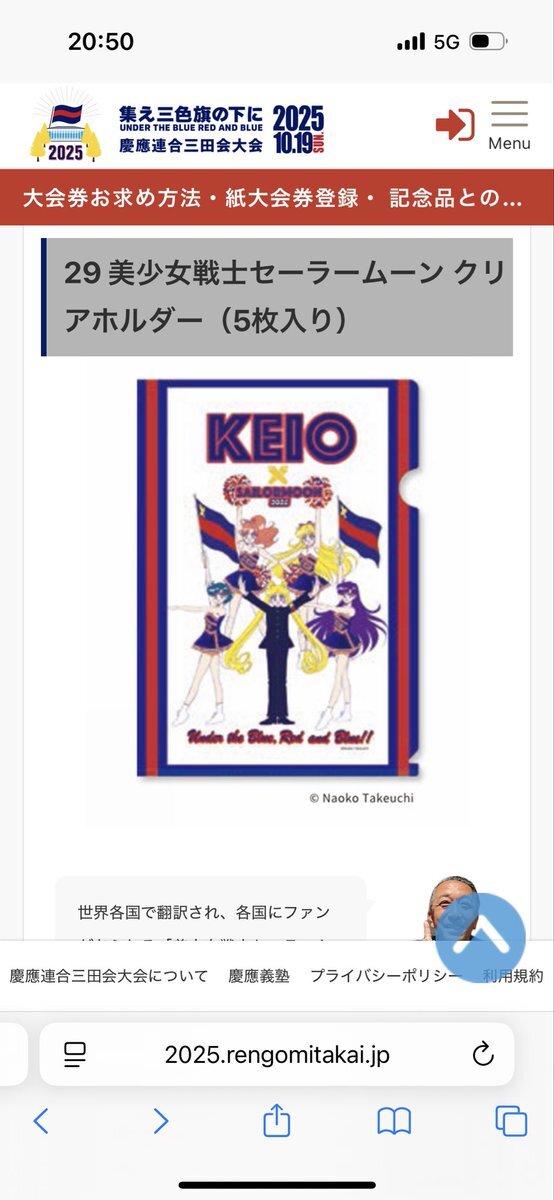 慶應限定 セーラームーン クリアファイル 連合三田会 10枚セット 慶應 セーラームーン 限定クリアファイル セーラームーン