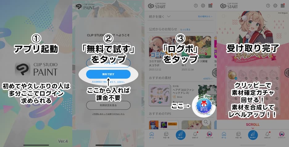 クリスタログボ開始！ユーザー間で情報交換と交流が活発に