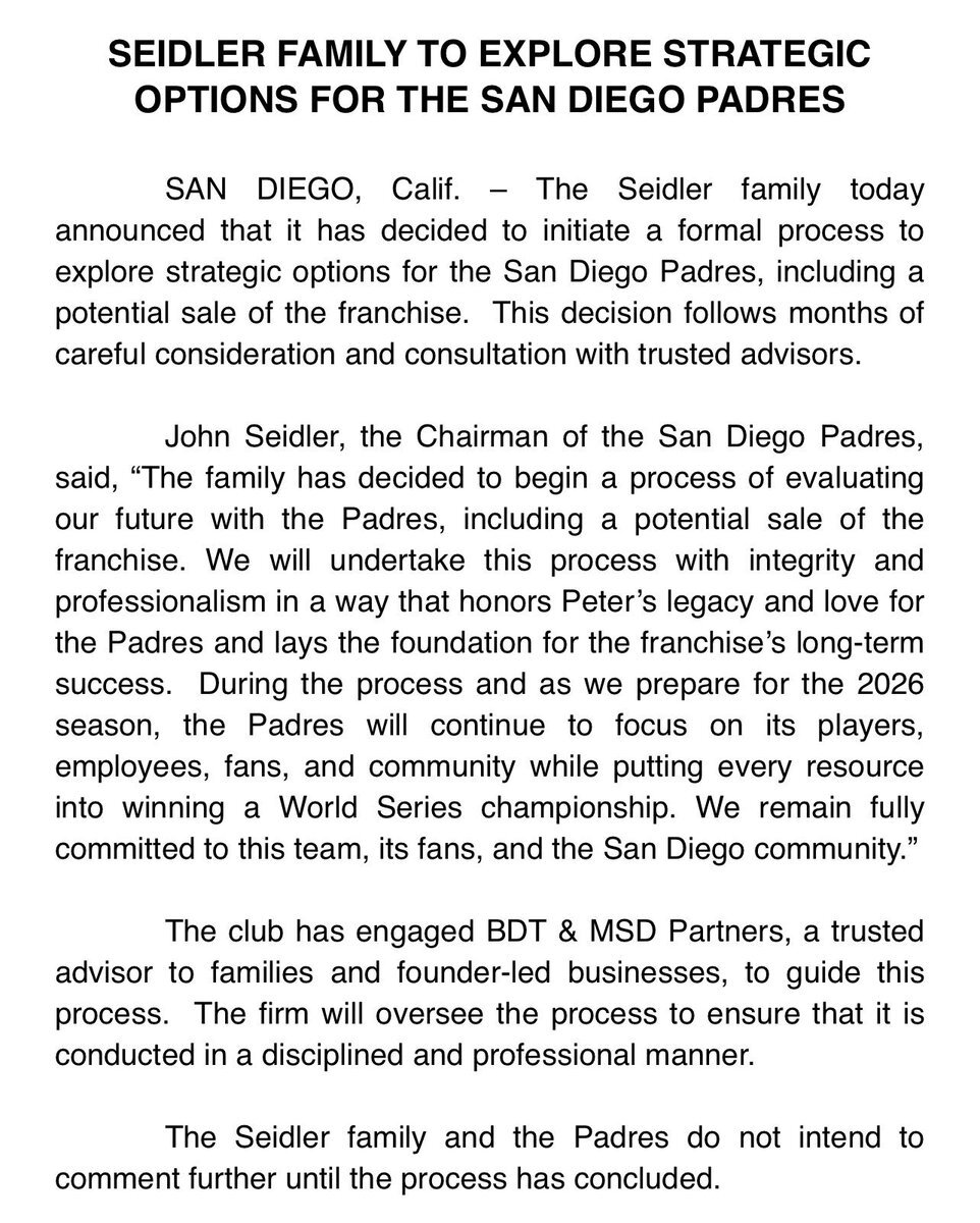 パドレス、球団売却を検討する理由とは？