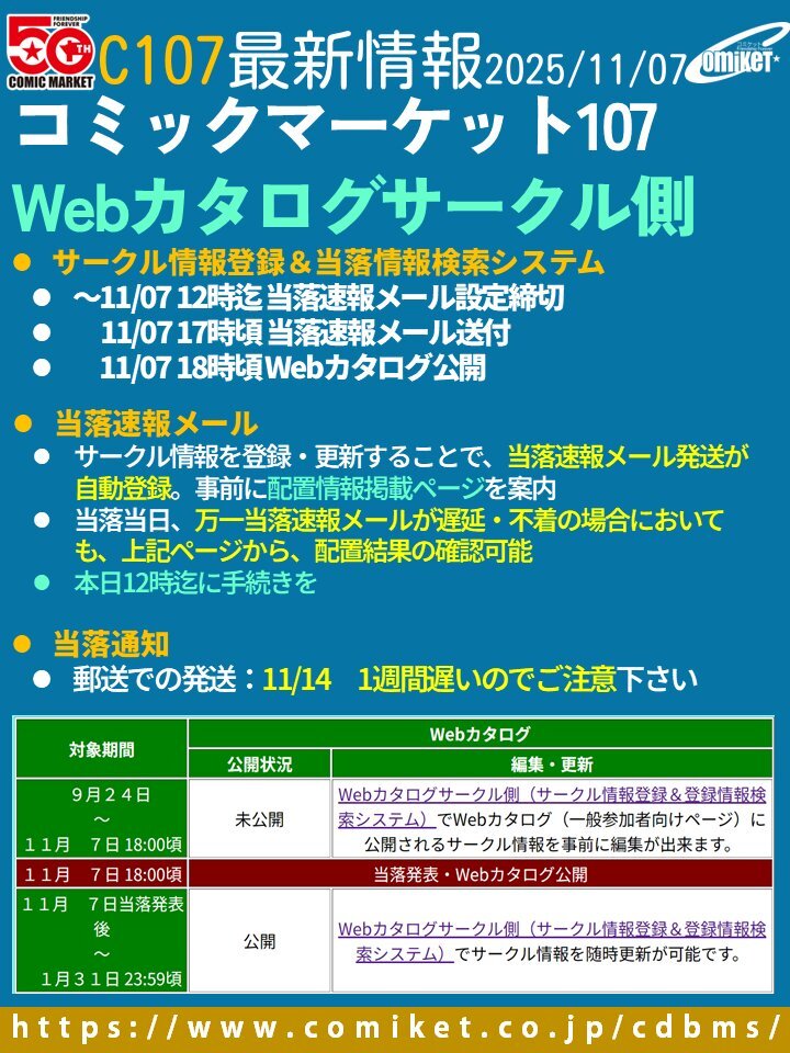 冬コミ、当落速報メールは設定完了？