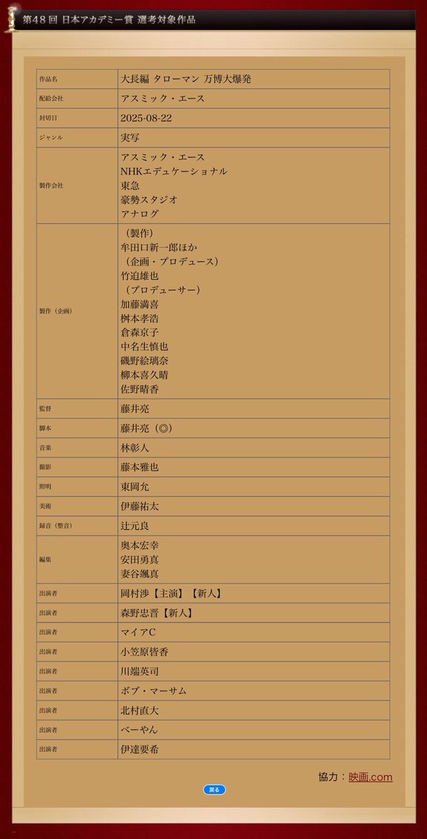 日本アカデミー賞話題賞投票開始！注目は「秒速5センチメートル」とSnowMan目黒蓮
