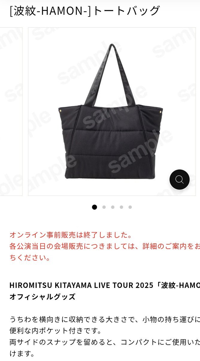 北山宏光　波紋トートバッグ 北山宏光 波紋トートバッグ 北山宏光 波紋 トートバッグ