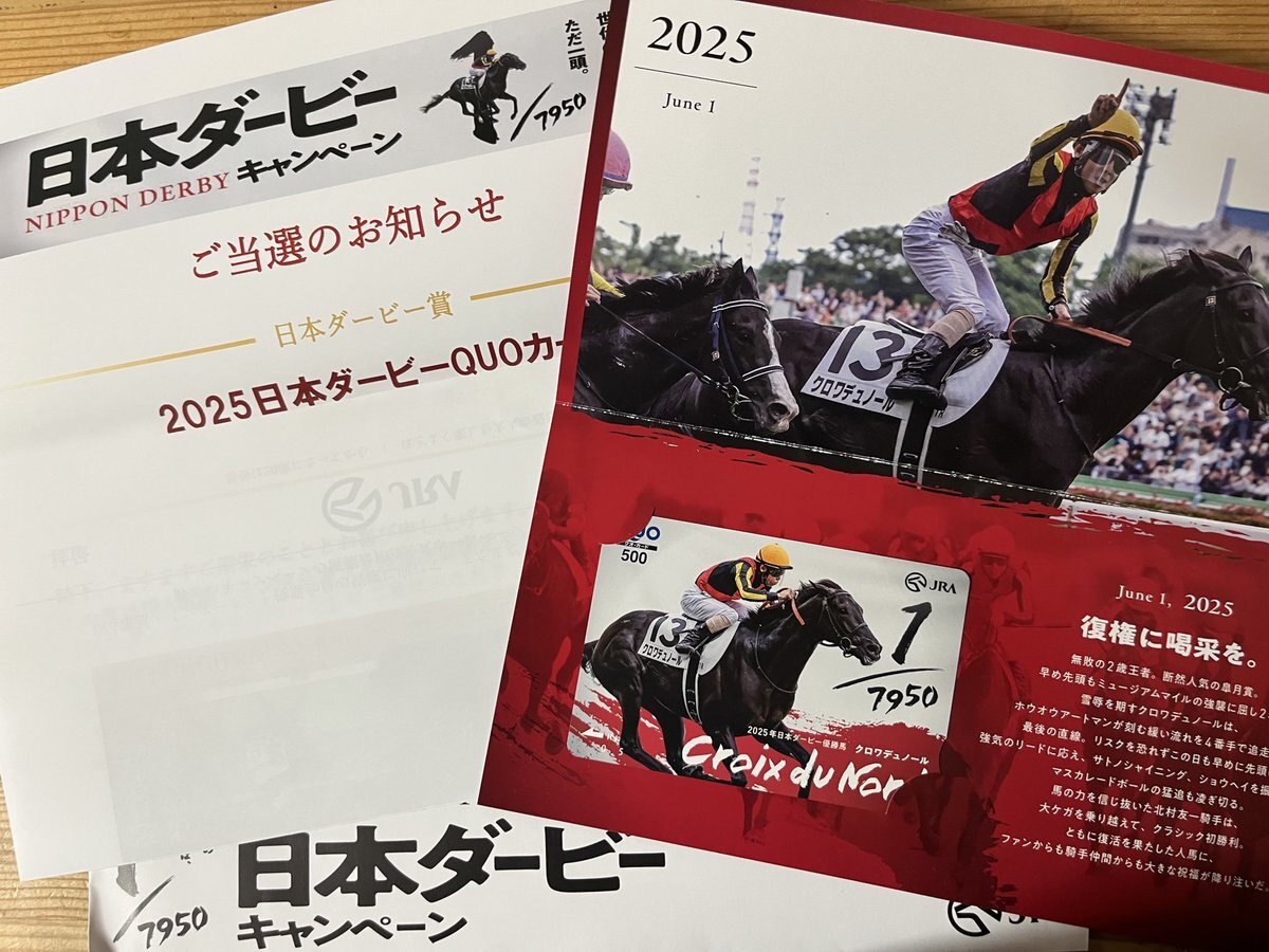 クロワデュノール　メイクデビュー（新馬戦）　現地的中単勝馬券　⭐︎日本ダービー制覇 クロワデュノール メイクデビュー（新馬戦） 現地的中単勝馬券