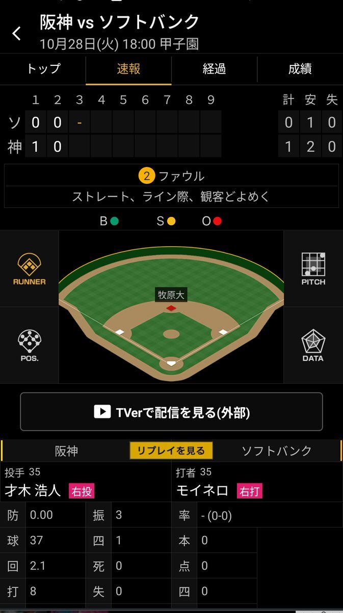 モイネロ投手、神業のピッチングで勝利！