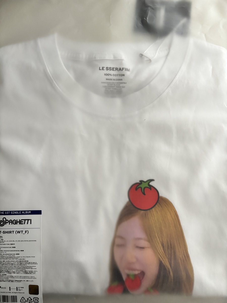 Le Sserafim spaghetti トマトTシャツ　ウンチェ　Tシャツ le sserafim トマト」のYahoo!リアルタイム検索 - X（旧Twitter
