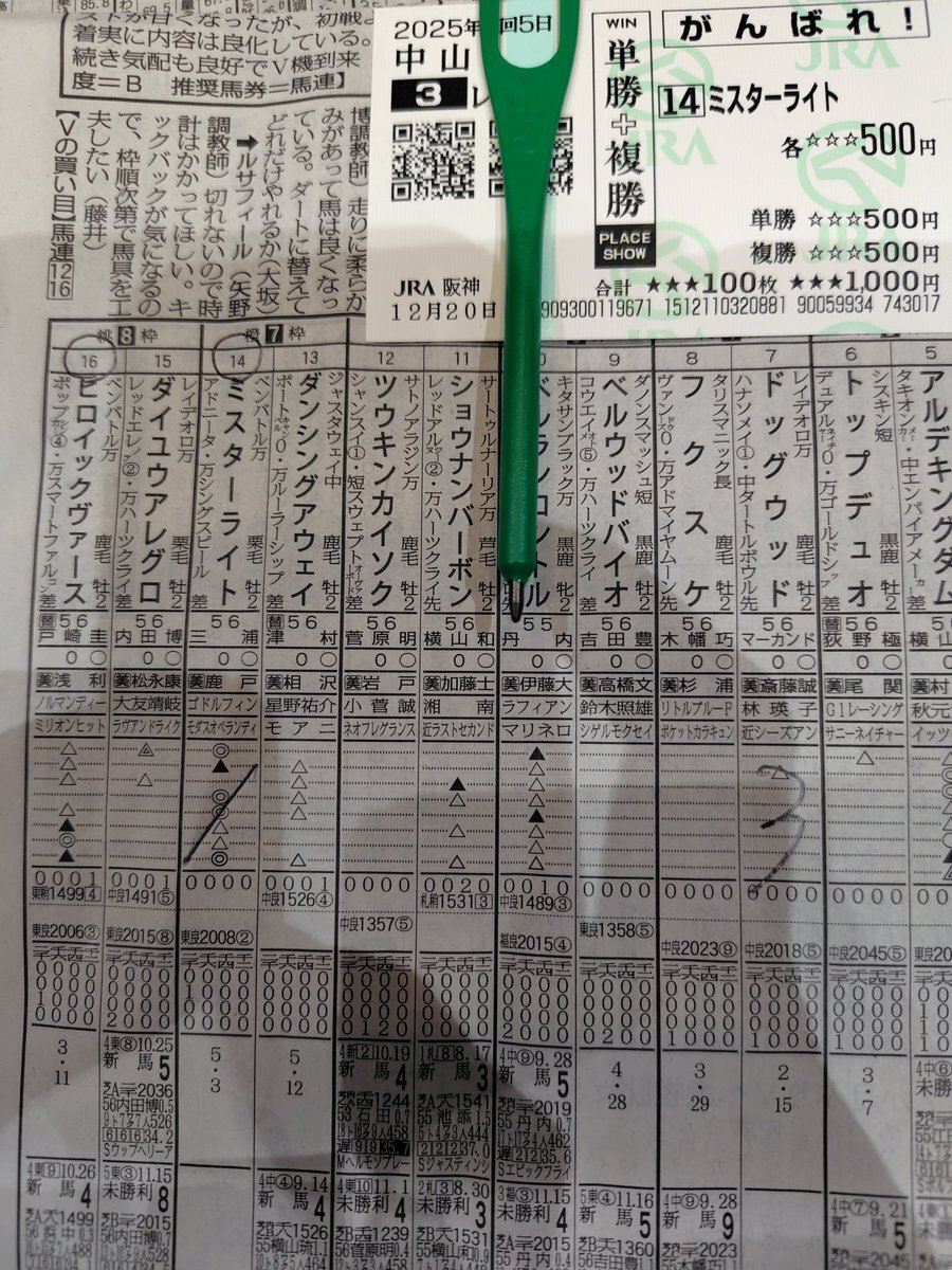 ベンバトル産駒、ミスターライトの勝利で勢いに乗る！ 
