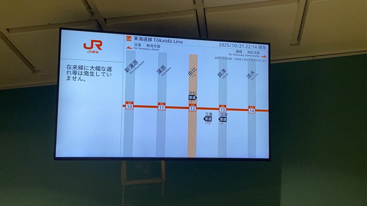東海道本線[豊橋～米原]」のYahoo!リアルタイム検索 - X（旧