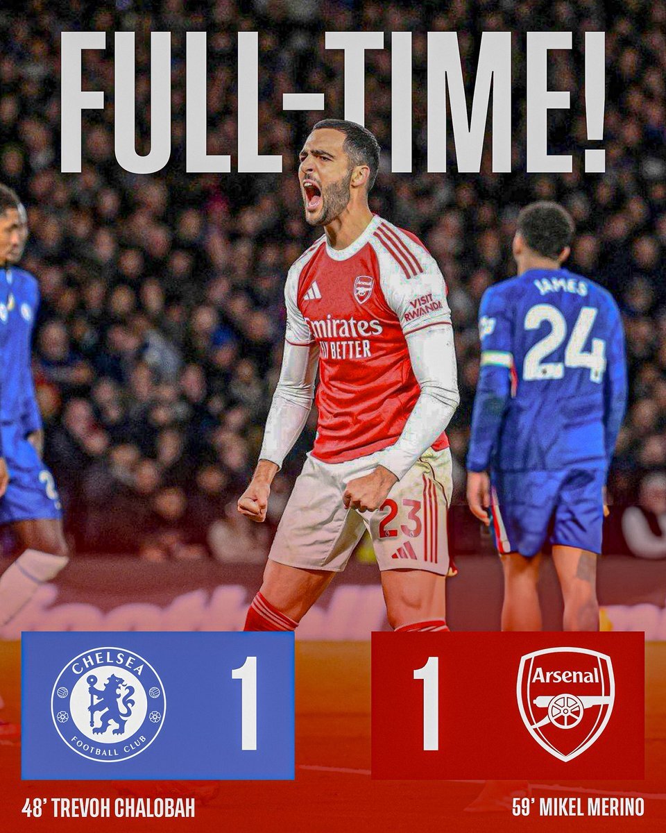 アーセナル、10人チェルシーに引き分け  「勝ちたかった」の声も