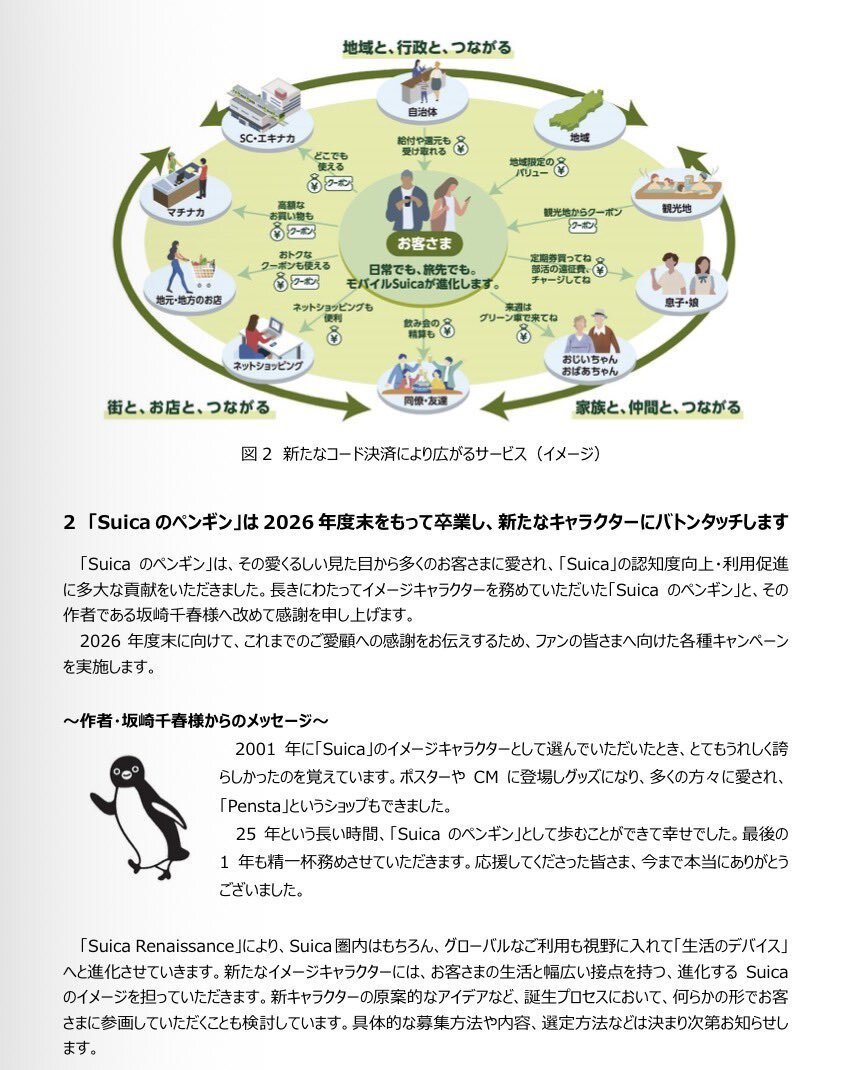Suicaのペンギン、スイペンが引退？