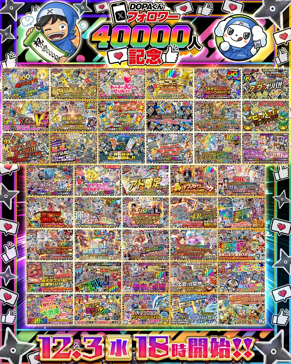 DOPAくん、フォロワー40,000人突破！プレゼントキャンペーン開催🎉