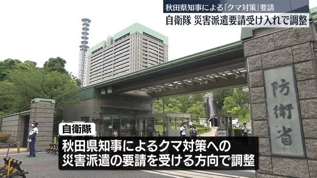 秋田県、クマ対策で自衛隊派遣検討