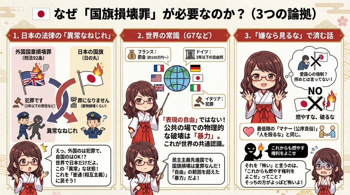 国旗損壊罪創設論、SNSで賛否両論 