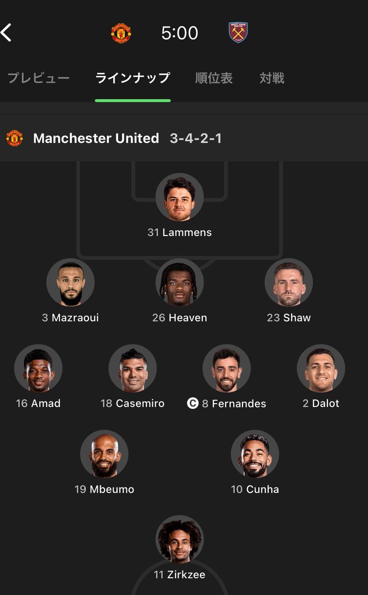 デリフト欠場！ヘブン起用でユナイテッド、勝利なるか？