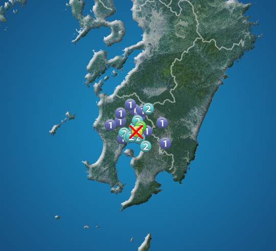 鹿児島県薩摩地方で複数回の地震発生