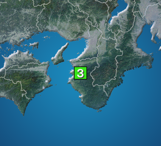 和歌山県北部で地震発生 最大震度3