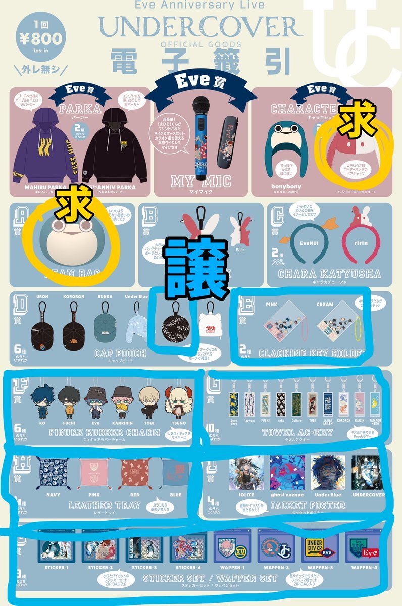 Eve賞　リリン　キャラキャップ Eve賞 リリン キャラキャップ Eve undercoverくじりりんキャラクター