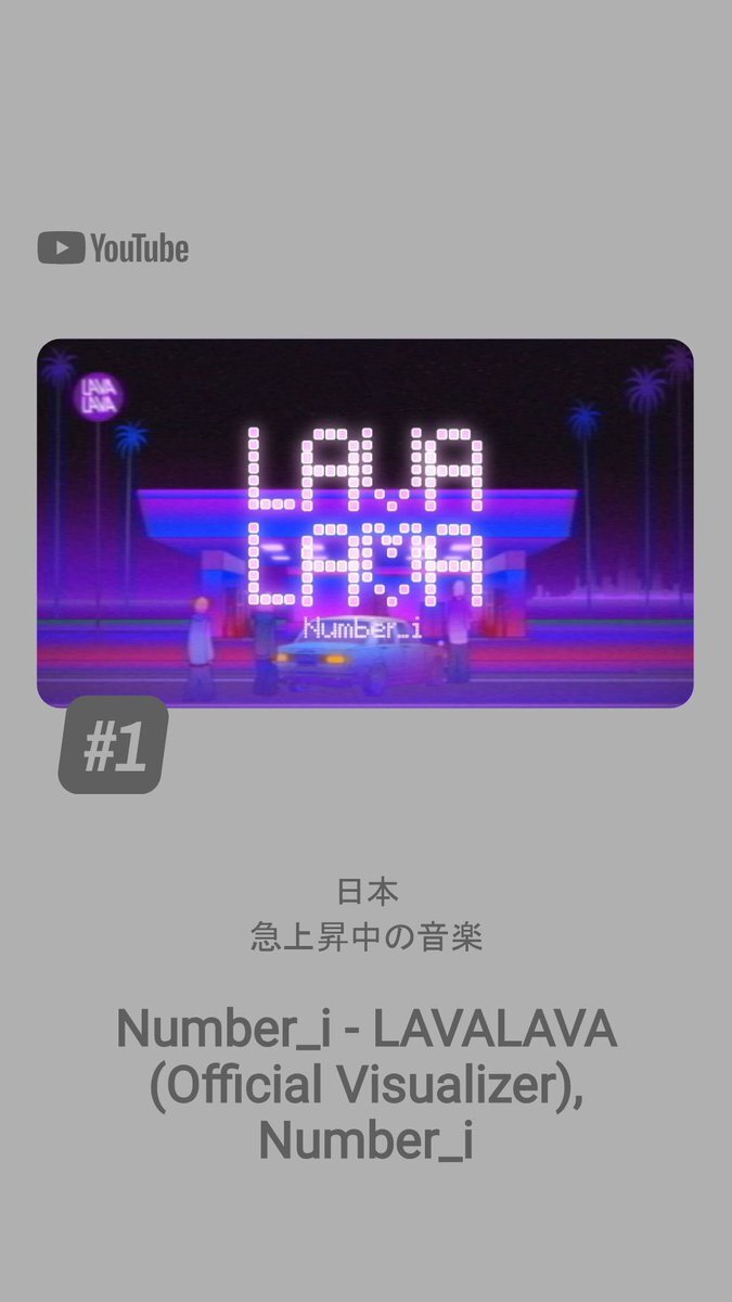 Number_i「LAVALAVA」が急上昇ランキング1位に！ファン歓喜