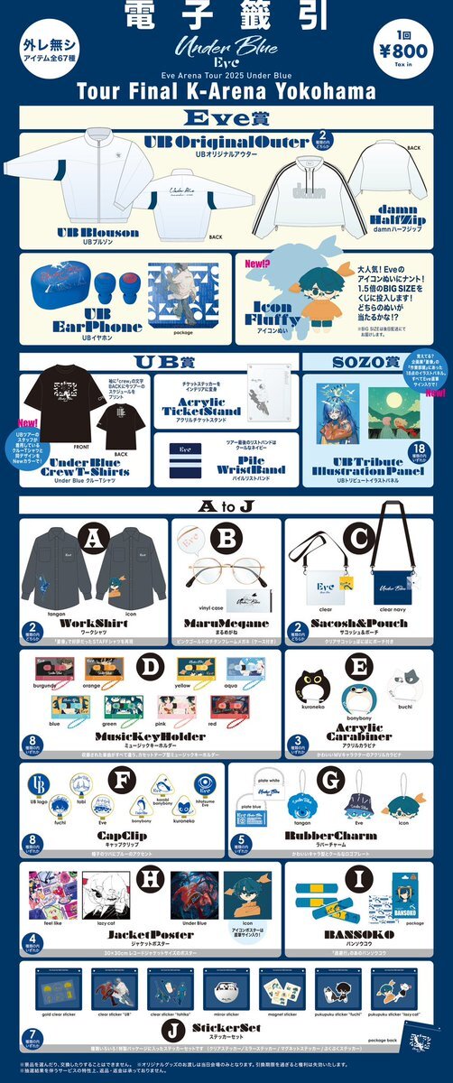 Eve UnderBlue くじ UB賞 Crew T-Shirts X（旧Twitter）で話題の