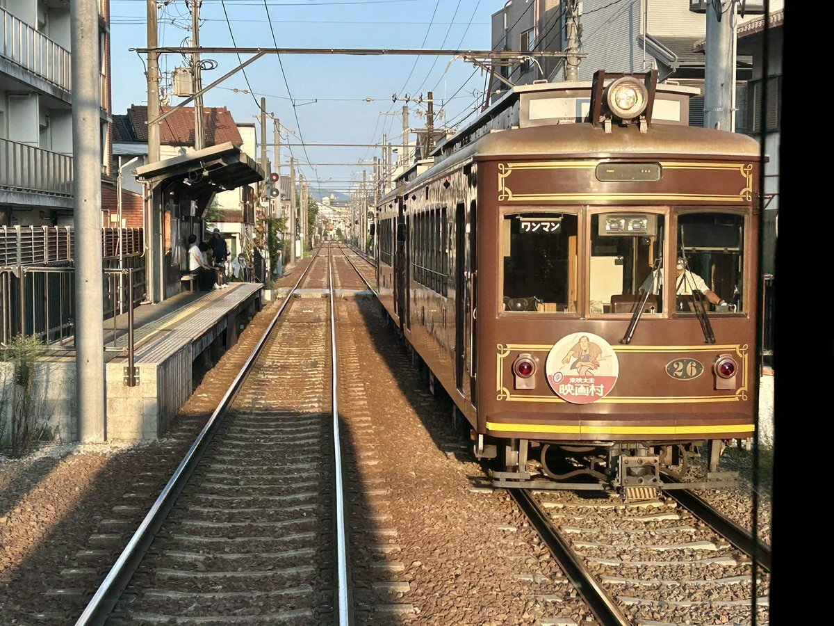 鉄道部品　嵐電（京福電鉄）　ワンマン表示看板 鉄道部品 嵐電（京福電鉄） ワンマン表示看板 鉄道部品 嵐電（京福