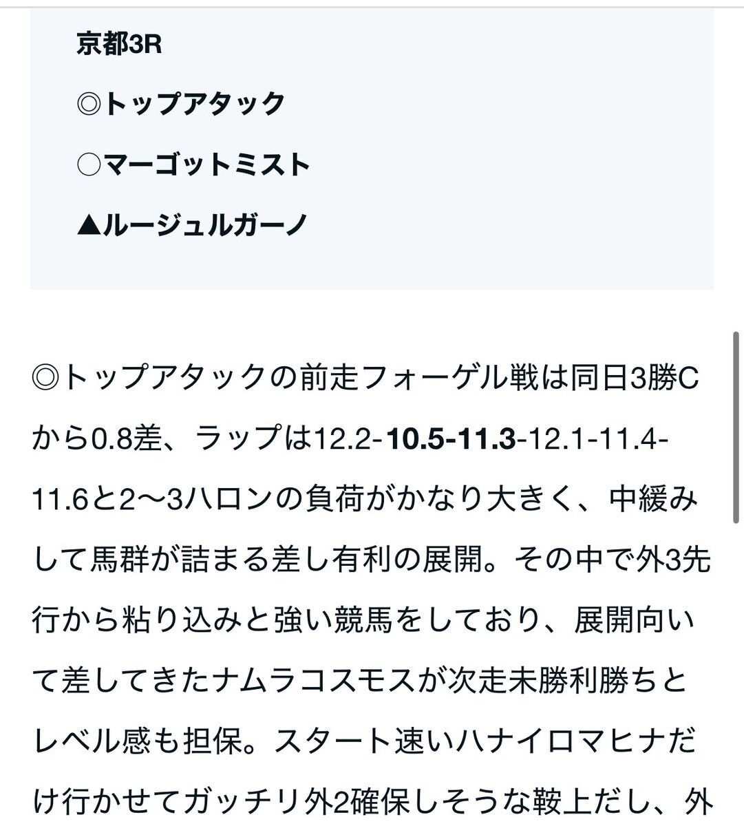京都3R！トップアタックとマーゴットミストの好走にファン歓喜！