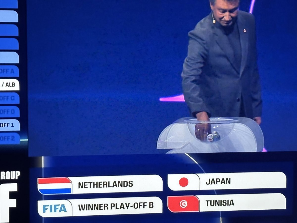日本、ワールドカップ2026でオランダ、チュニジアと対戦！ 