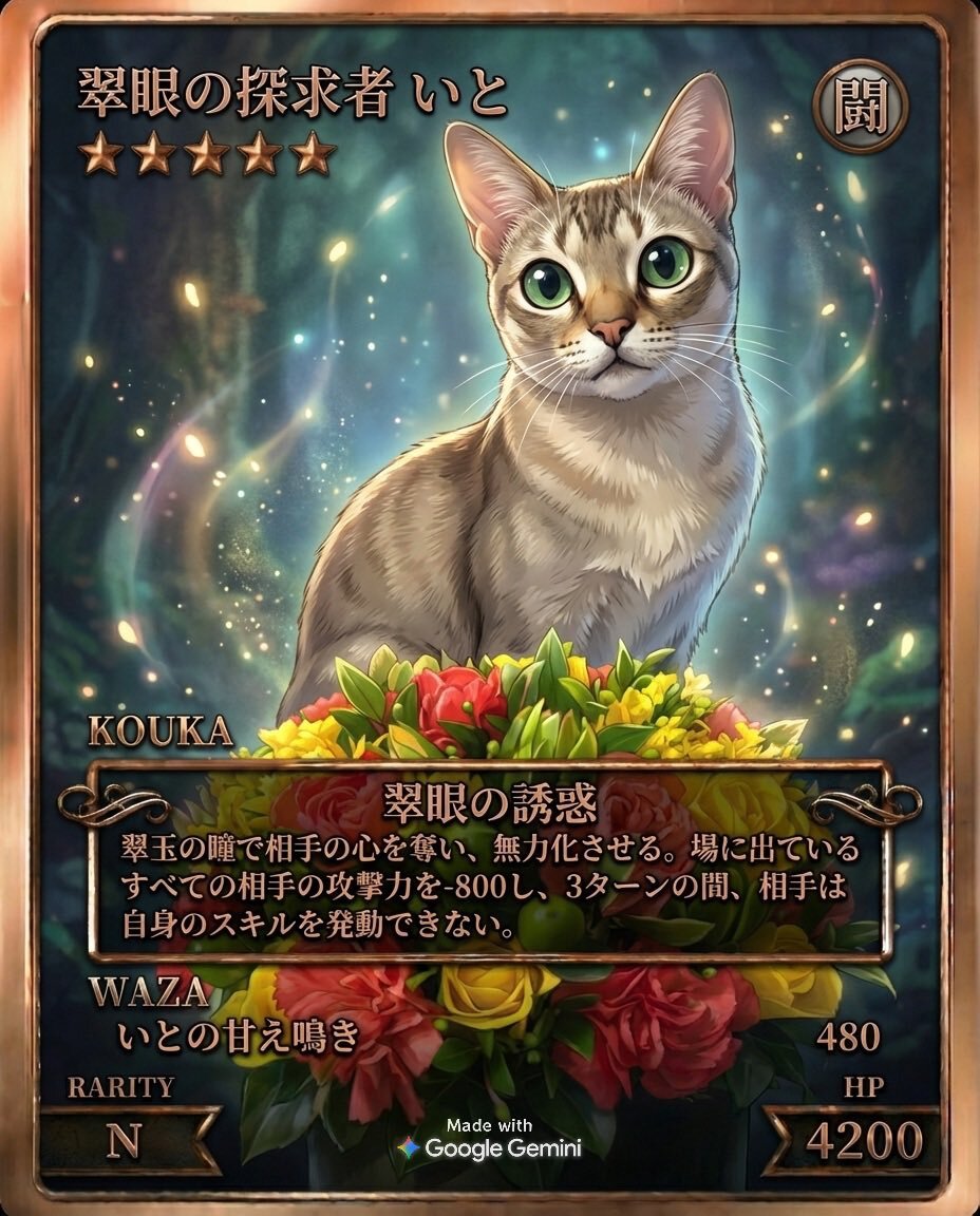 野田クリスタル考案！Google Geminiのペットカードジェネレーターが話題に