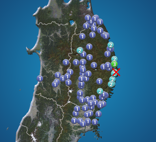 岩手県沿岸北部でM4.2の地震発生