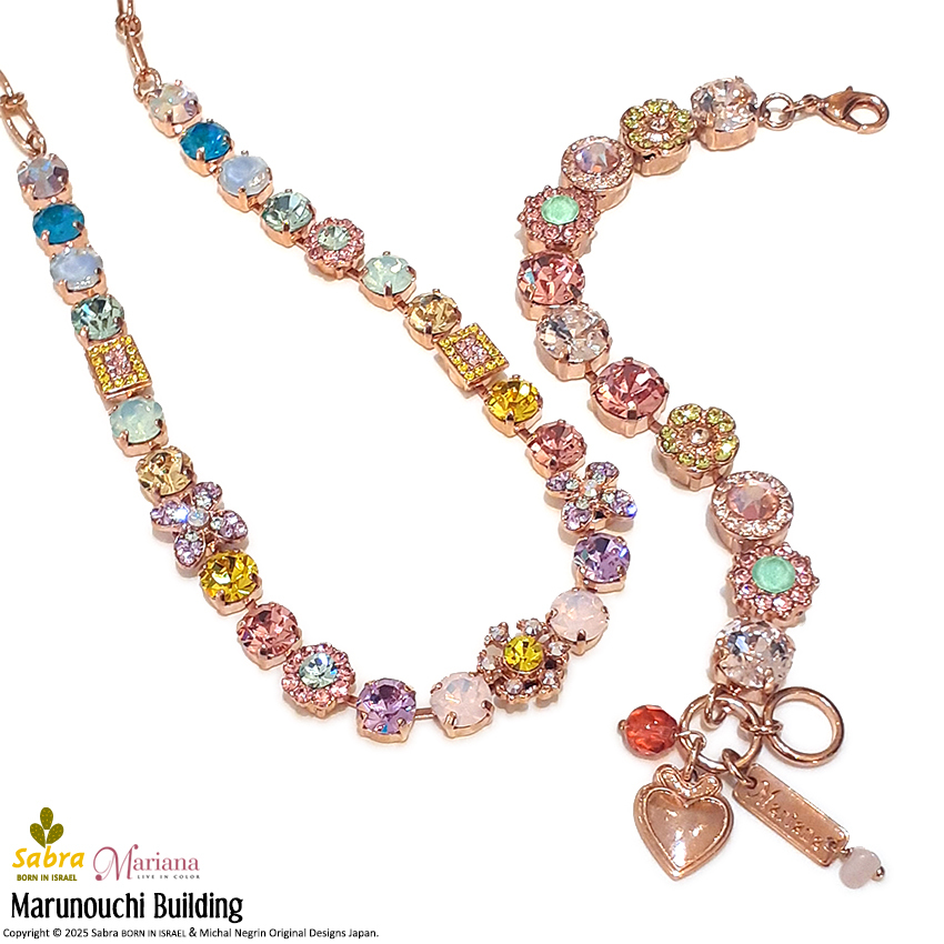 ミハエルネグリン　ネックレス ミハエルネグリン クリスタルフラワーズビーズネックレス