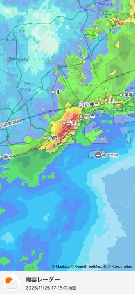 11月25日、各地で雷が接近、SNSで騒然