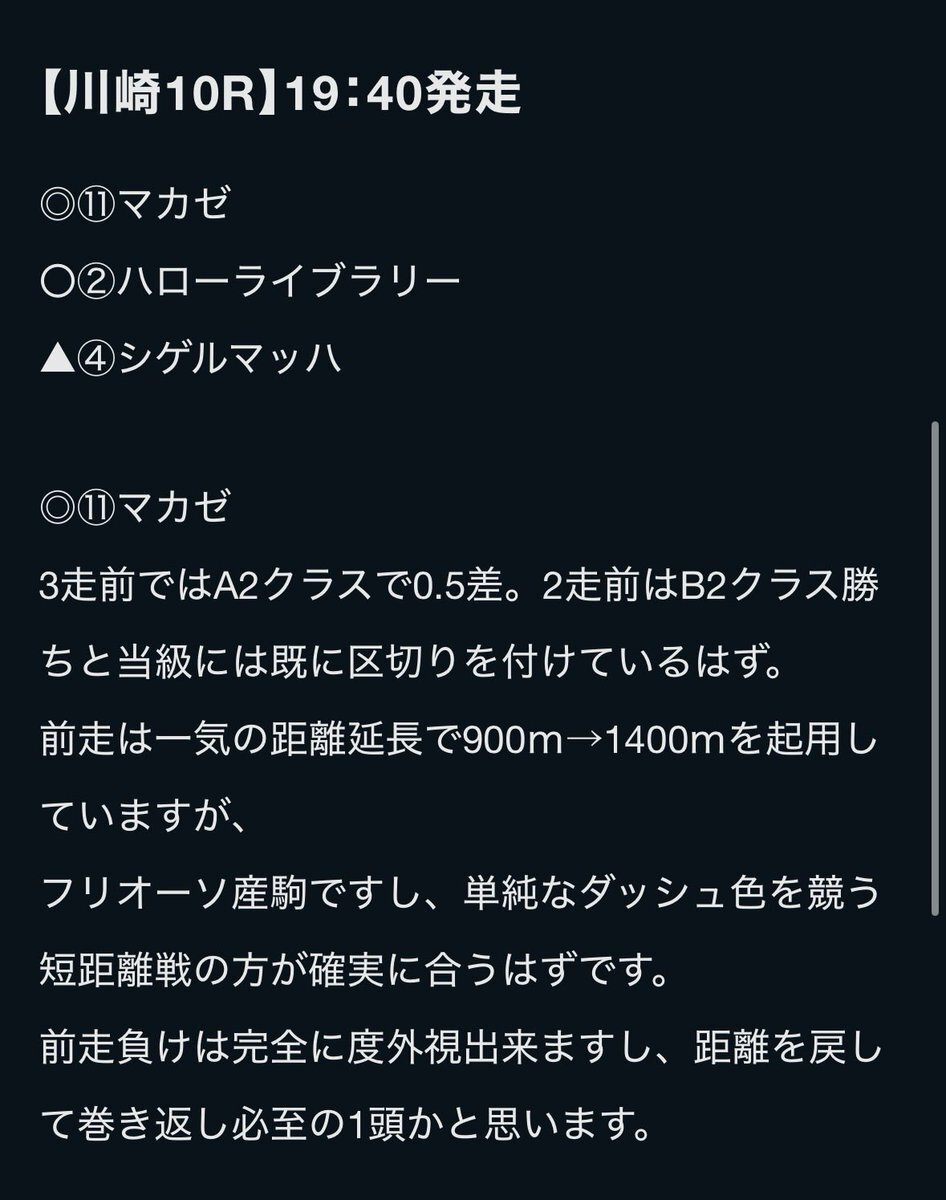 川崎競馬でマカゼが勝利！その強さは一体？