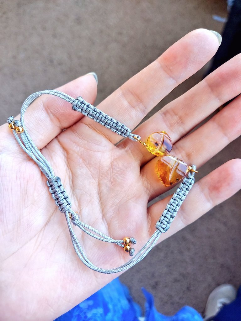 ラスト！S&A琥珀 バタフライ ブレスレット 万博 ポーランド ゴールド