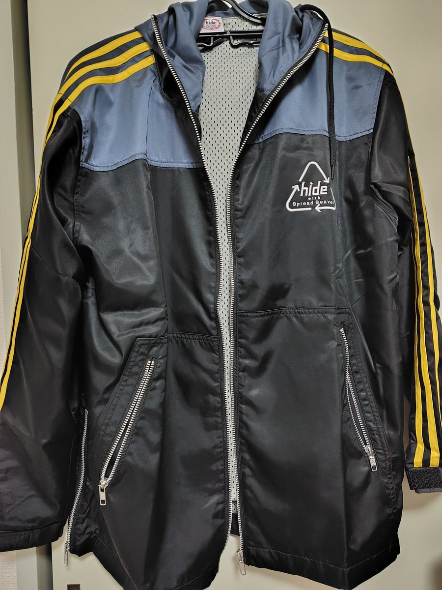 初期タグ　20年以上前の貴重品。 hide☆ラインパーカー hide刺繍ver. 初期タグ 20年以上前の貴重品。 hide☆ラインパーカー hide刺繍ver.