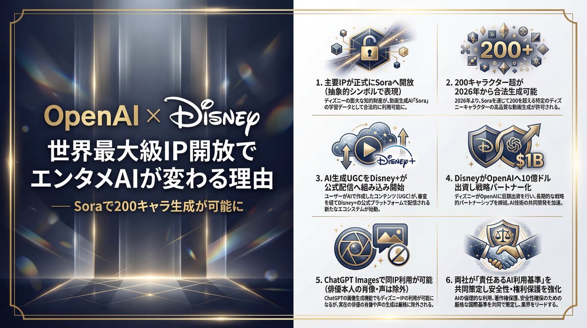 ディズニー、OpenAIとライセンス契約！Soraで200キャラ使用可能に