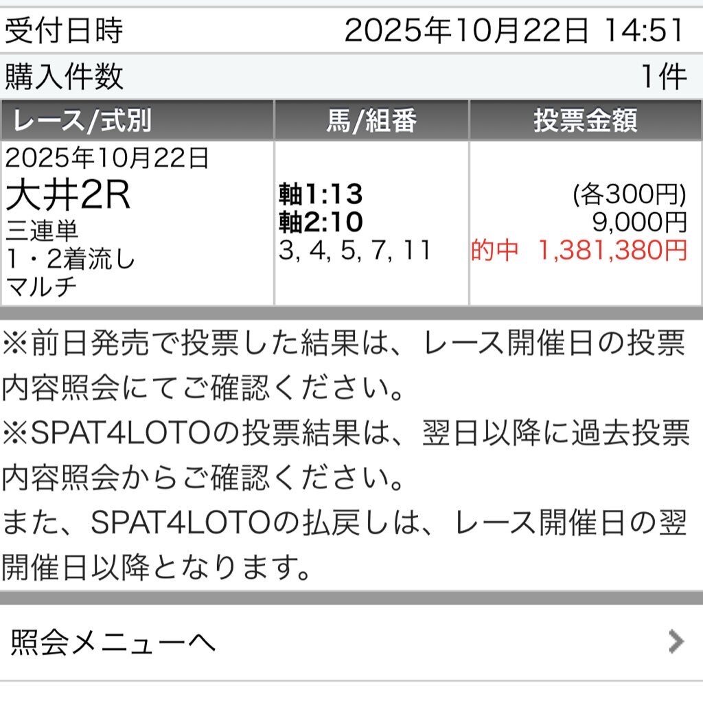 大井12R！カヌレフレイバーが人気を集める