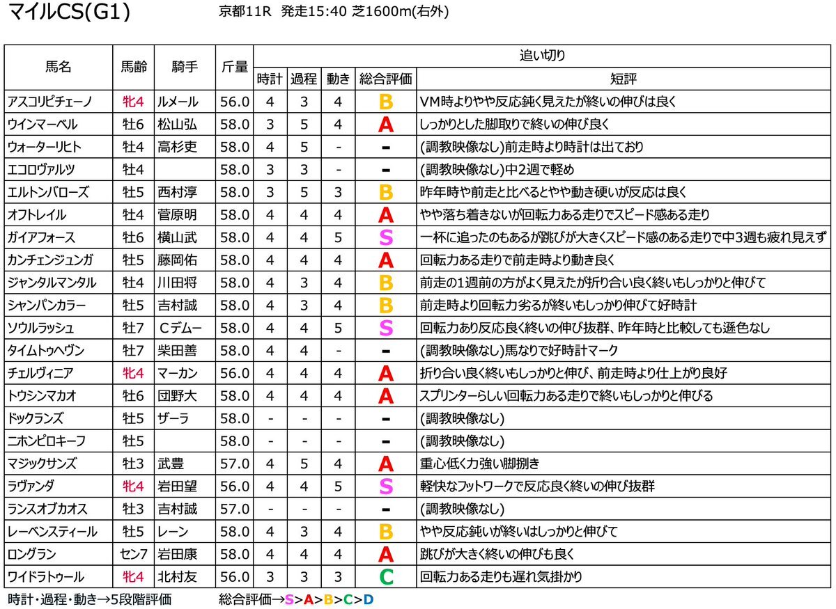 マイルCS、注目馬は誰だ？
