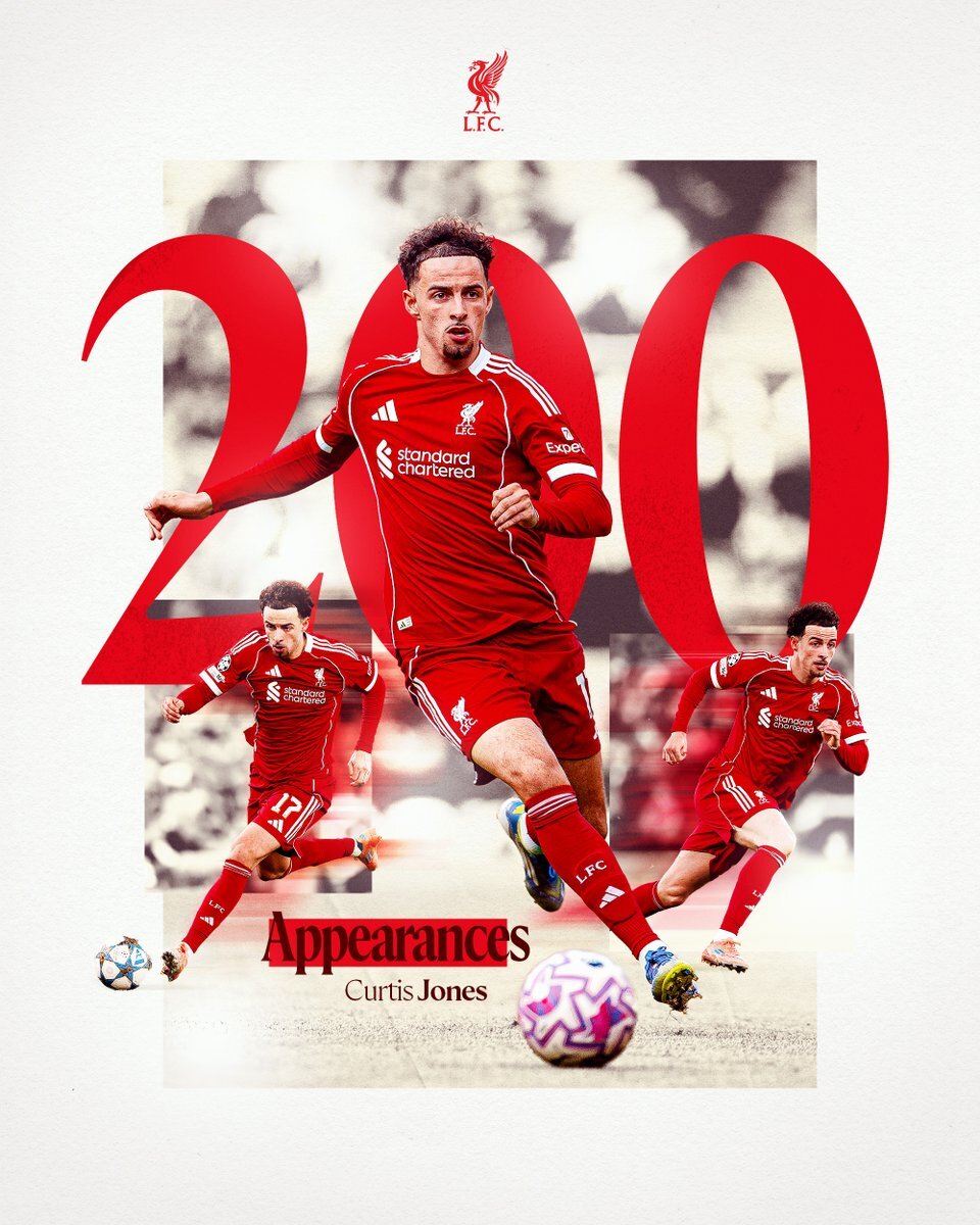 カーティス・ジョーンズ、リバプールで200試合出場！ファン「最高」「覚醒しそう」