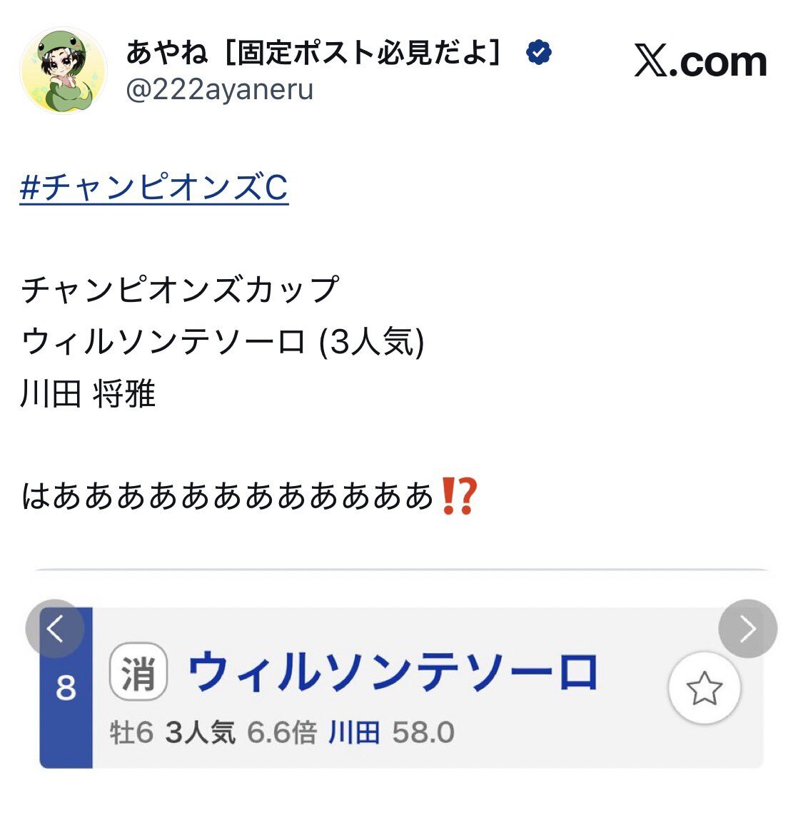 ダブルハートボンド、チャンピオンズカップ制覇！ 