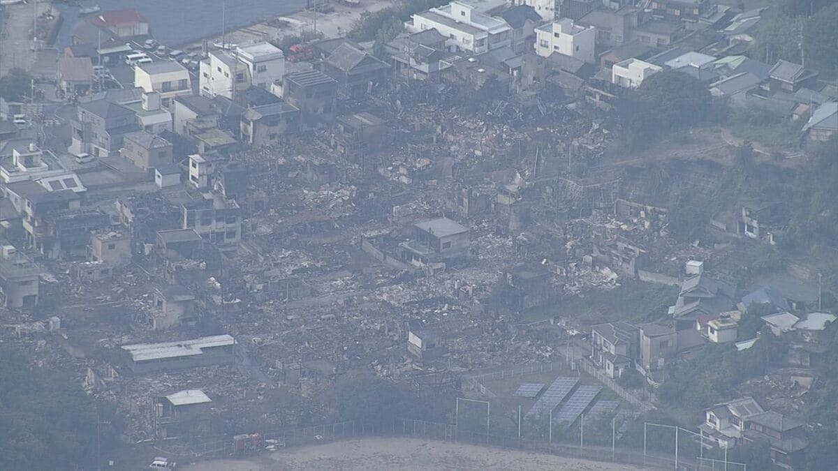 大分市佐賀関の大規模火災、住宅地部分鎮火へ