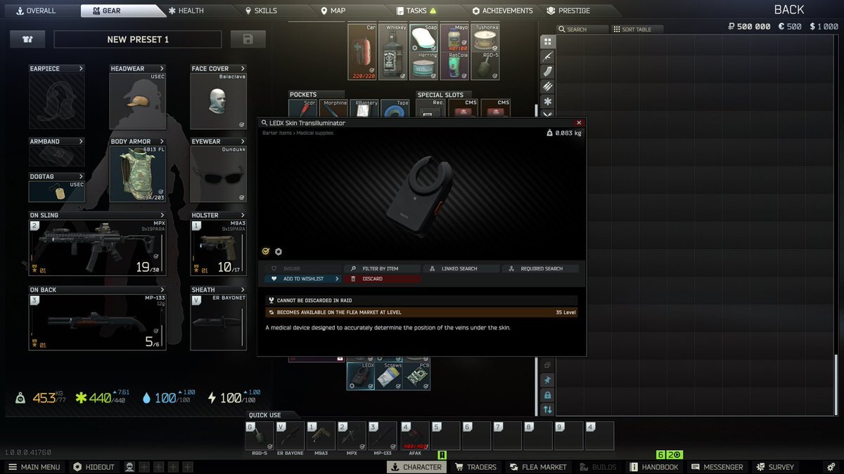 タルコフのチュートリアルでLEDXが手に入るって本当？
