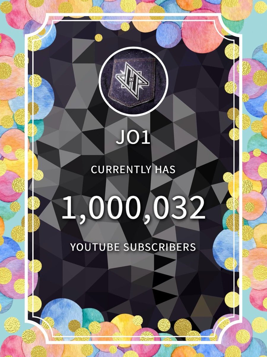JO1 YouTube登録者数100万人突破！