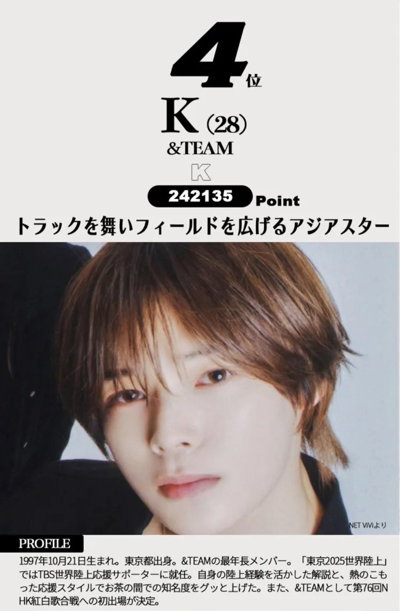 ViVi国宝級イケメンランキング2025年下半期、松村北斗が史上初の三冠達成！