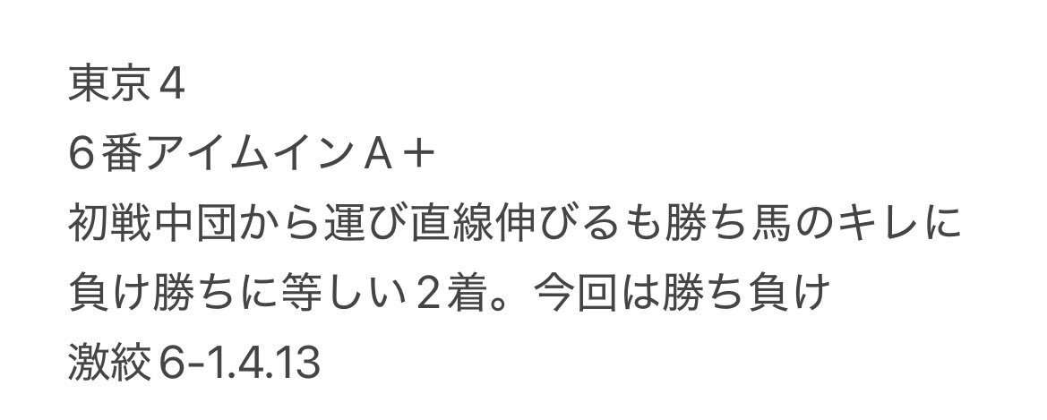 アイムイン、東京4Rで2着！ファン興奮の予想とレース展開
