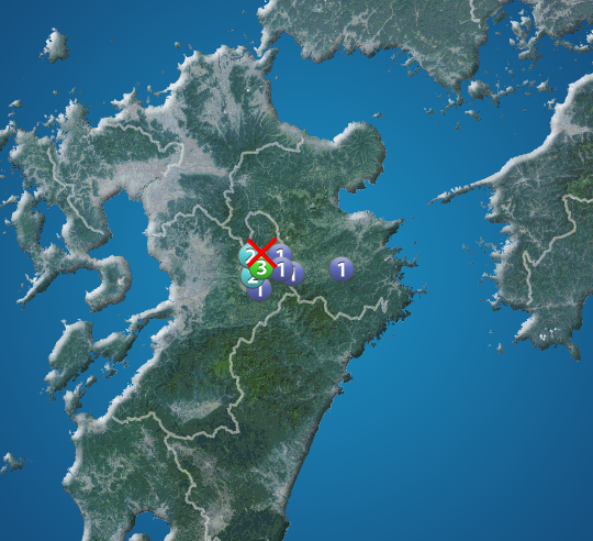 熊本県阿蘇地方でM3.2の地震が発生 最大震度3