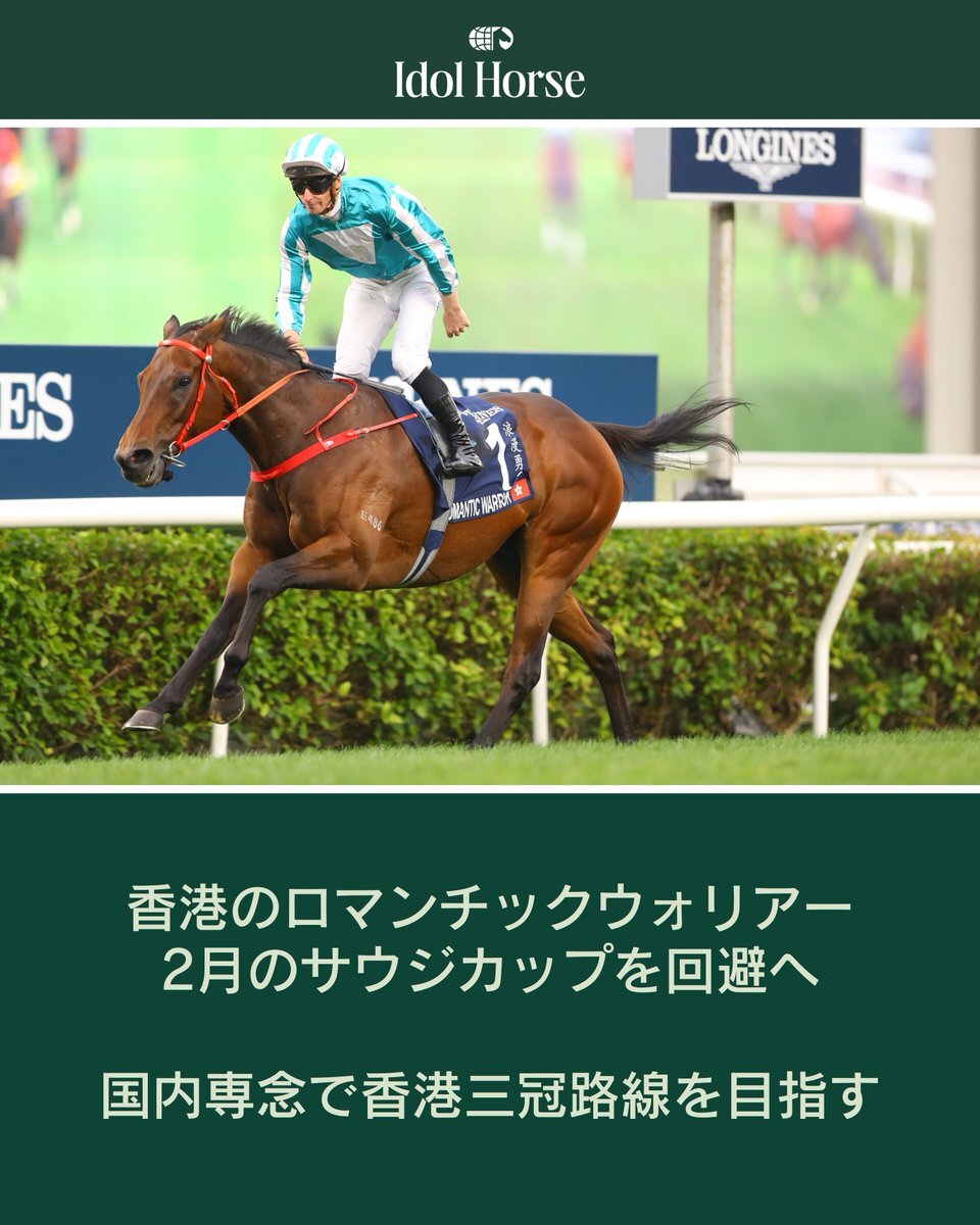 ロマンチックウォリアー、サウジカップ回避！香港三冠へ