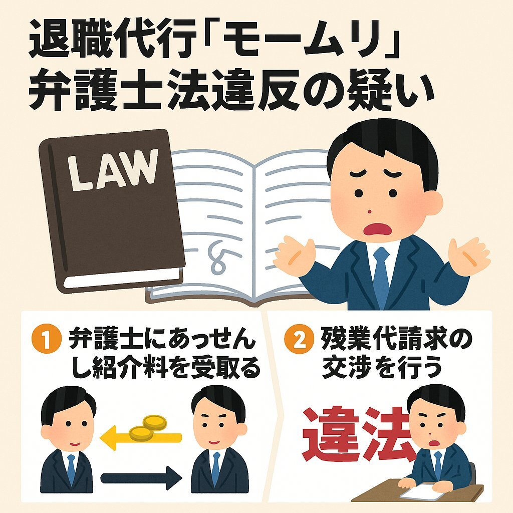 退職代行「モームリ」、家宅捜索で弁護士法違反の疑い