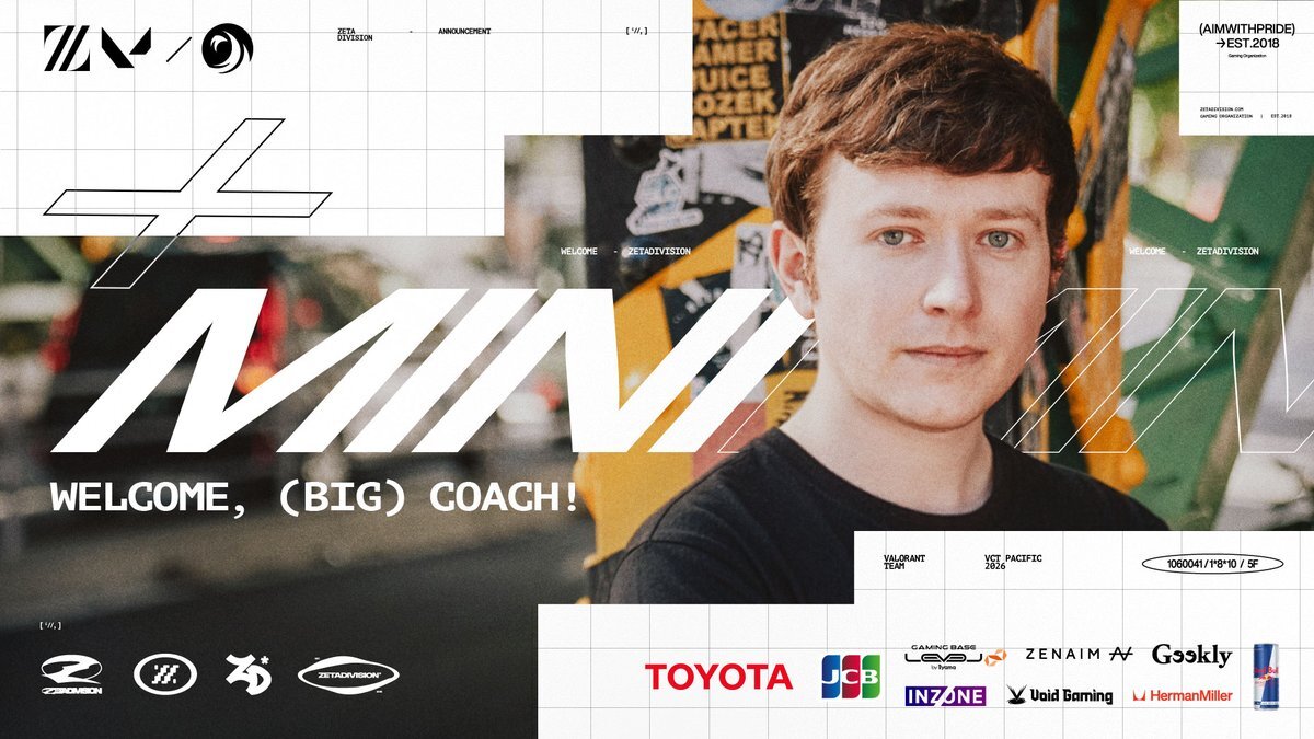 ZETA DIVISION、元FNATICコーチminiをコーチングアドバイザーに迎え入れ！ 