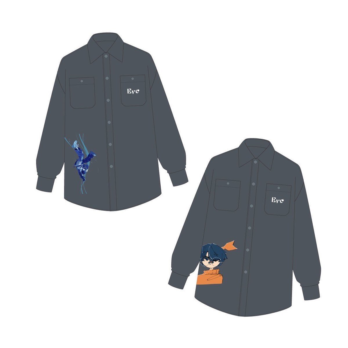 Eve UnderBlue くじ A賞 ワークシャツ icon Eve♡UnderBlueくじA賞ワークシャツ - メルカリ
